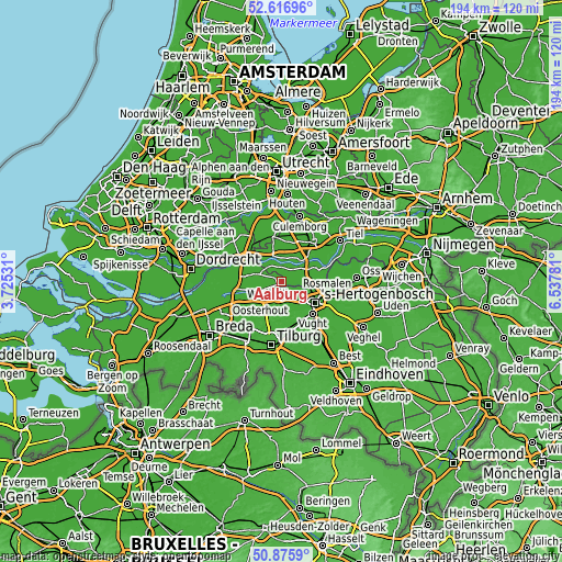 Topographic map of Aalburg