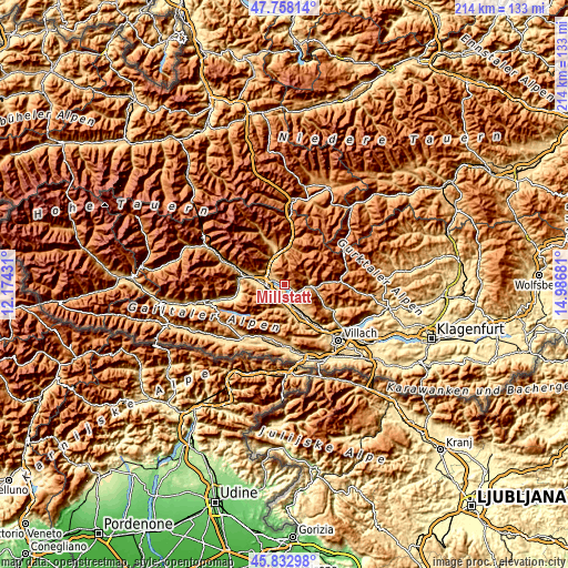 Topographic map of Millstatt