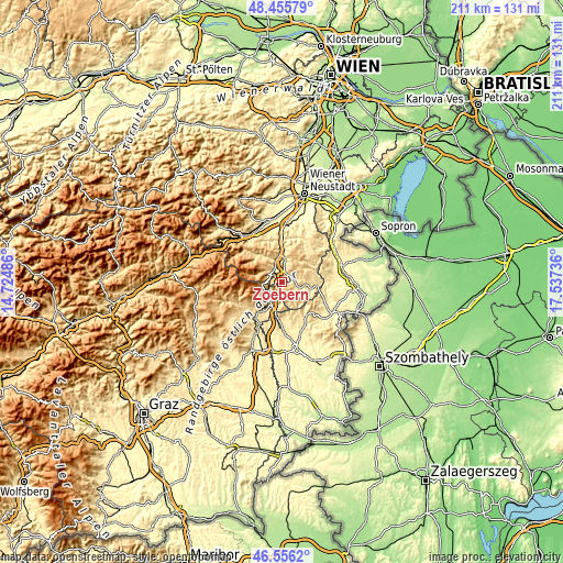 Topographic map of Zöbern