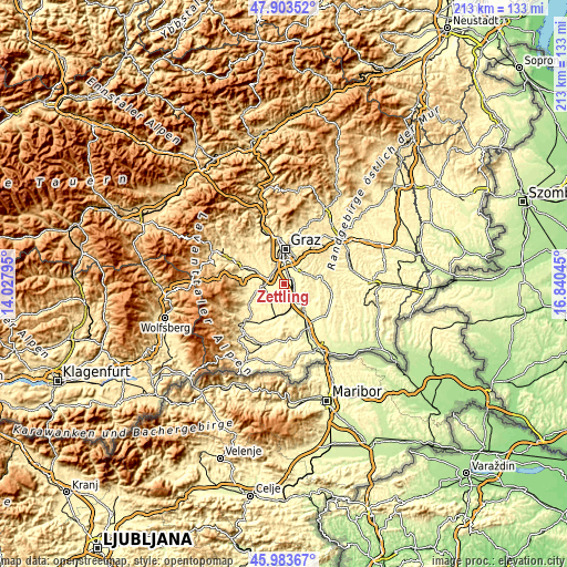 Topographic map of Zettling