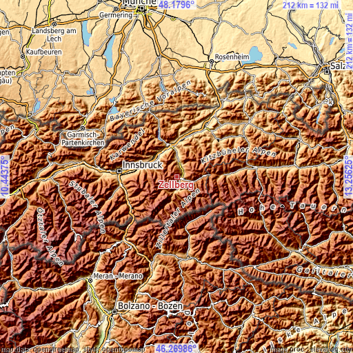 Topographic map of Zellberg