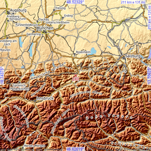 Topographic map of Zell