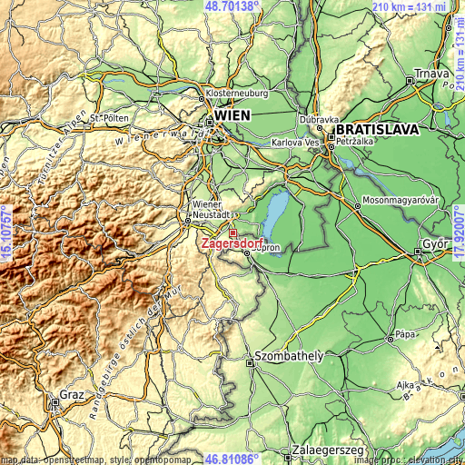 Topographic map of Zagersdorf