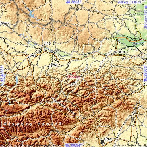 Topographic map of Ybbsitz