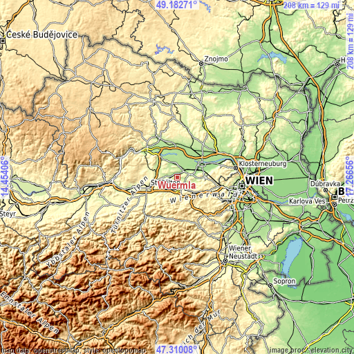 Topographic map of Würmla