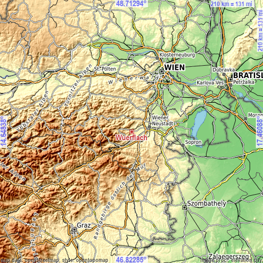 Topographic map of Würflach