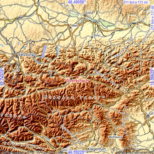 Topographic map of Wörschach