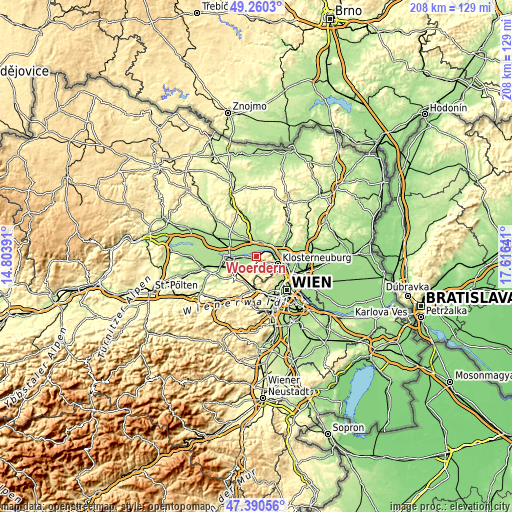 Topographic map of Wördern