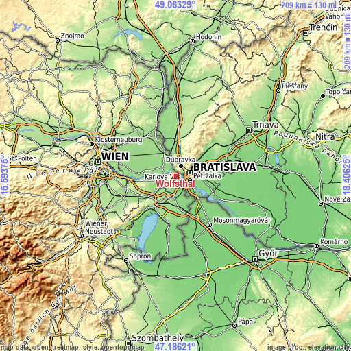 Topographic map of Wolfsthal
