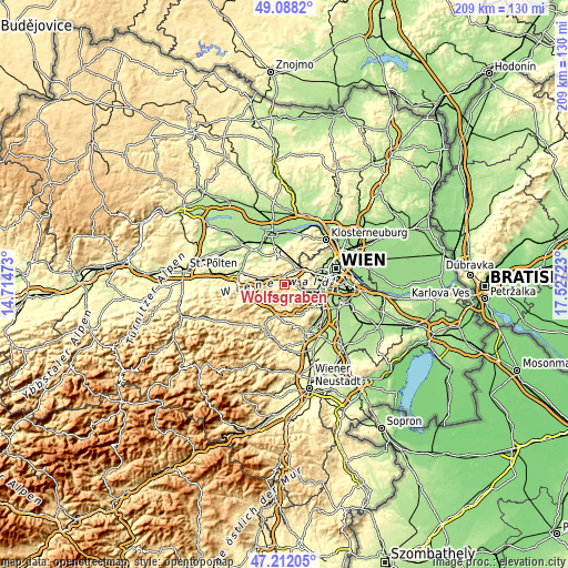 Topographic map of Wolfsgraben