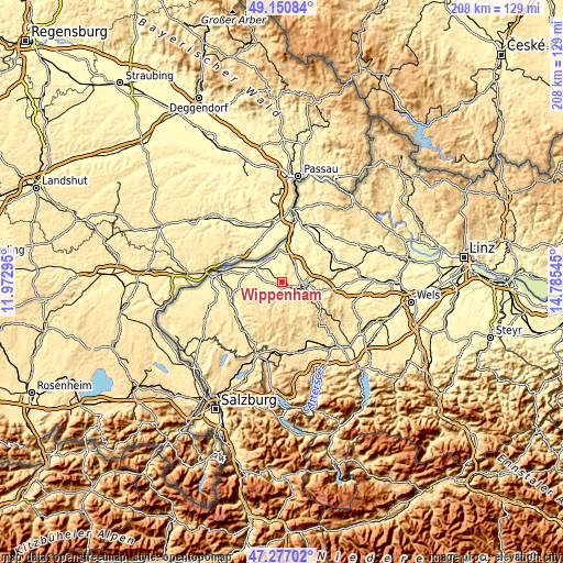 Topographic map of Wippenham