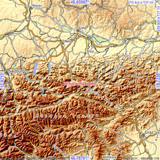 Topographic map of Windischgarsten