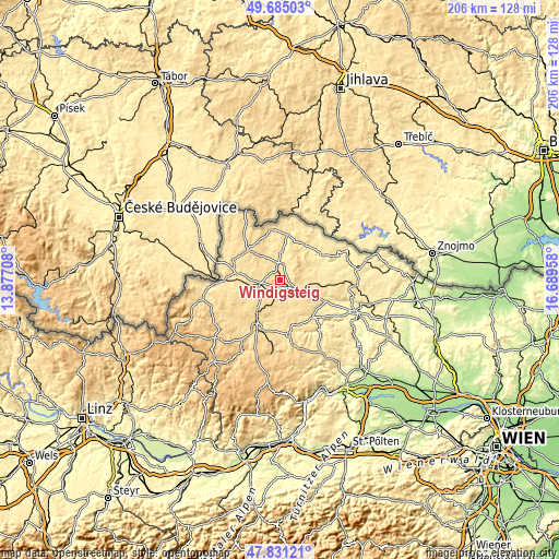 Topographic map of Windigsteig