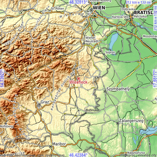 Topographic map of Wiesfleck