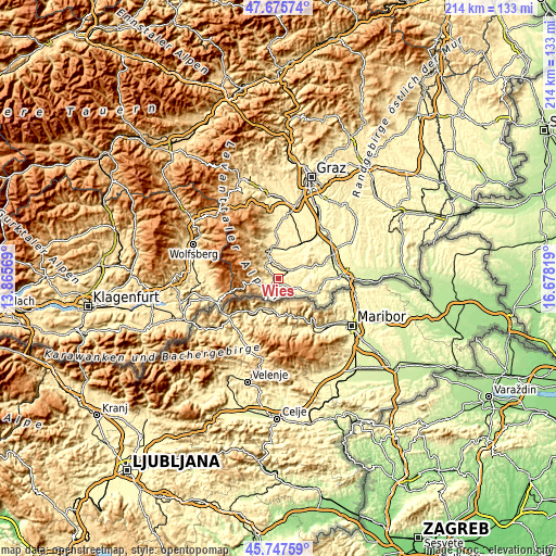 Topographic map of Wies