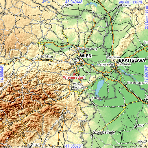 Topographic map of Wienersdorf