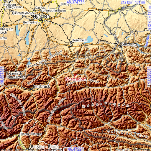 Topographic map of Westendorf