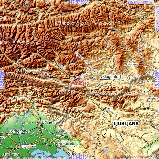 Topographic map of Wernberg