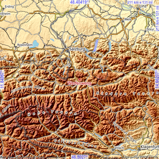 Topographic map of Werfenweng