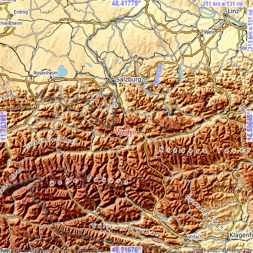 Topographic map of Werfen