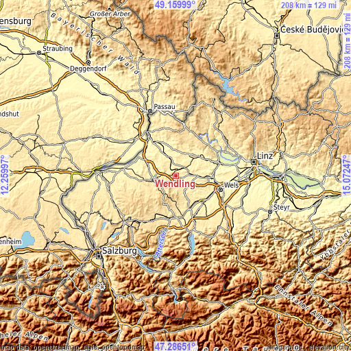 Topographic map of Wendling