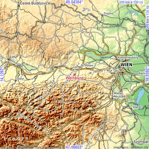 Topographic map of Weinburg