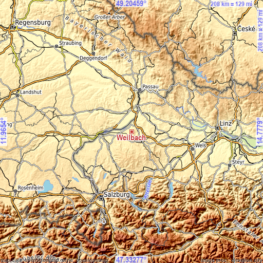 Topographic map of Weilbach