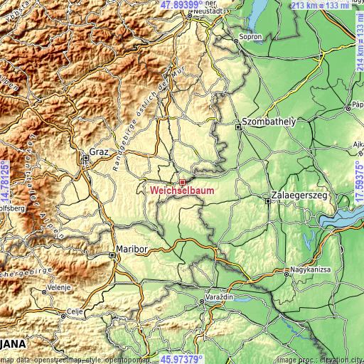 Topographic map of Weichselbaum