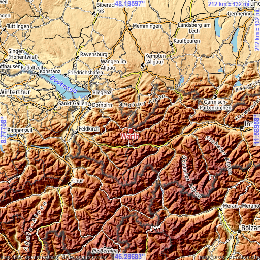 Topographic map of Warth