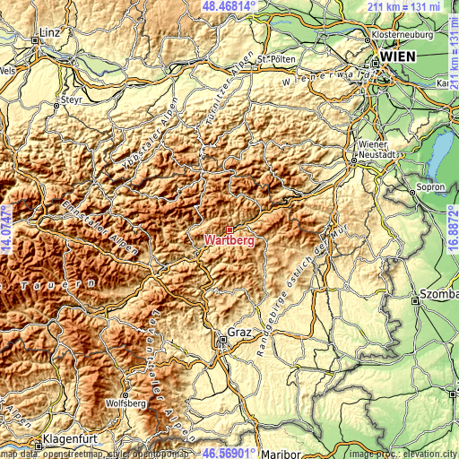 Topographic map of Wartberg