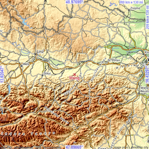 Topographic map of Wang