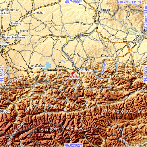 Topographic map of Wals