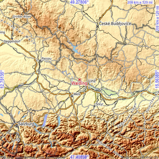 Topographic map of Walding