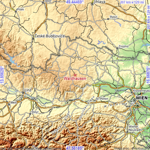 Topographic map of Waldhausen