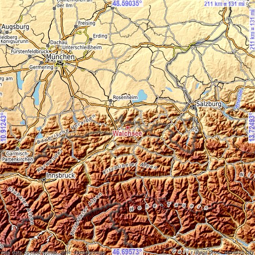 Topographic map of Walchsee