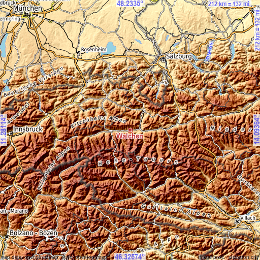 Topographic map of Walchen