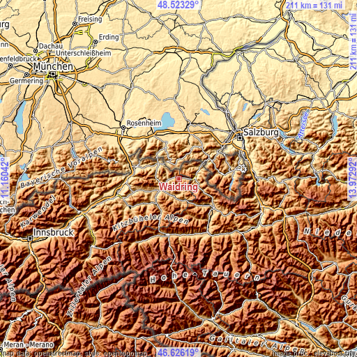 Topographic map of Waidring