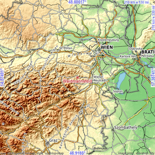 Topographic map of Waidmannsfeld