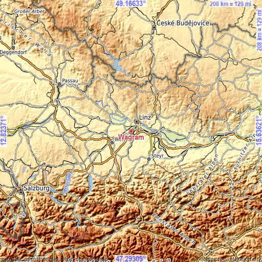 Topographic map of Wagram