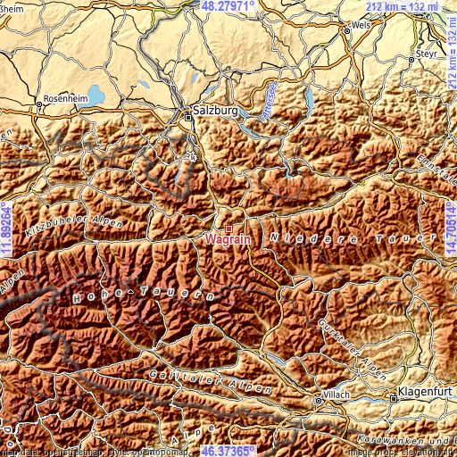 Topographic map of Wagrain