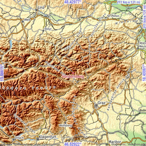 Topographic map of Vordernberg