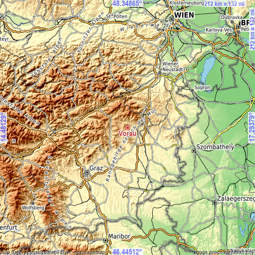 Topographic map of Vorau