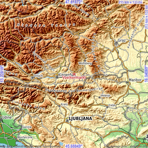 Topographic map of Völkermarkt