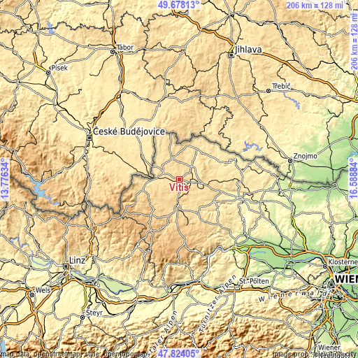 Topographic map of Vitis