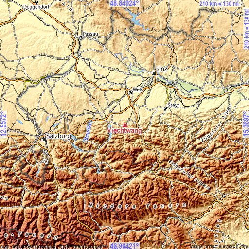 Topographic map of Viechtwang