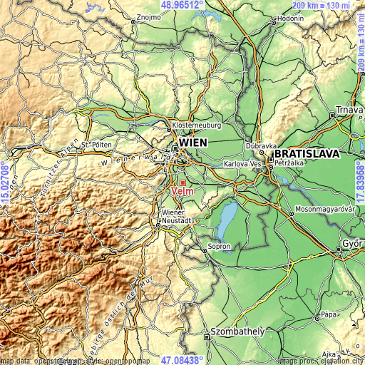 Topographic map of Velm