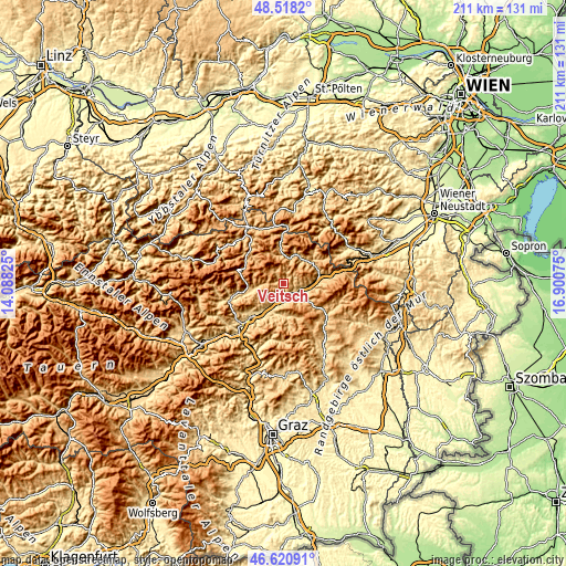 Topographic map of Veitsch