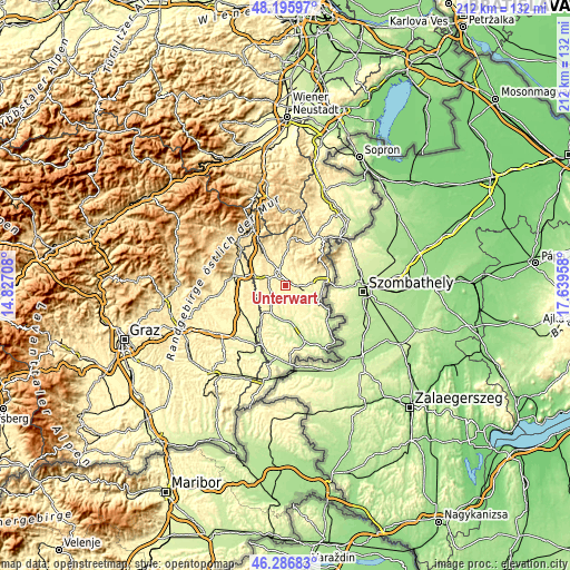 Topographic map of Unterwart