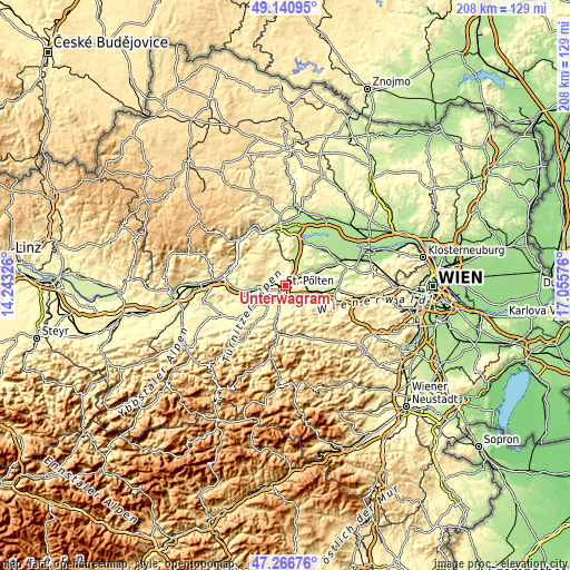 Topographic map of Unterwagram