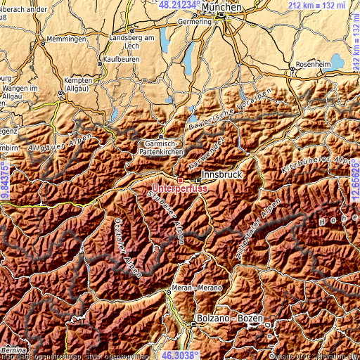 Topographic map of Unterperfuss